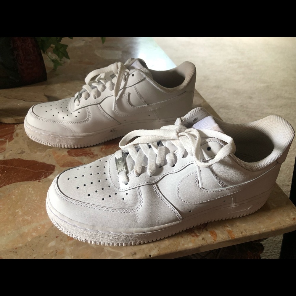 Womens size 9 Nike Air Force 1s Ones white leather sneaker